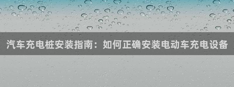 威廉足球 厉害吗：汽车充电桩安装指南：如