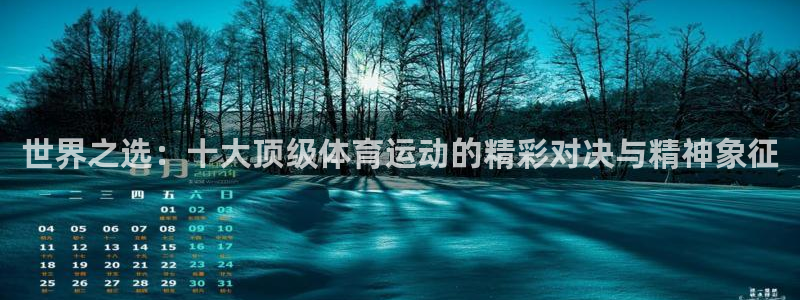 哈哈体育：世界之选：十大顶级体育运动的精彩对决与精神象征